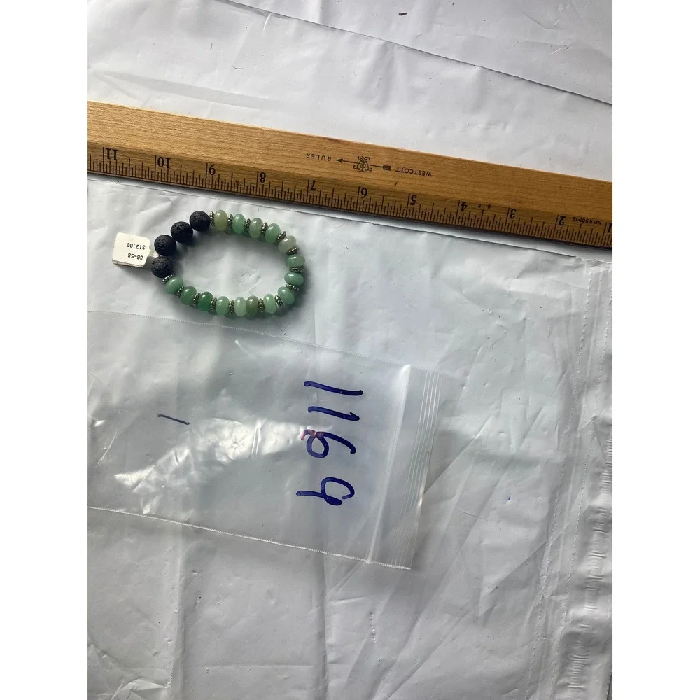 Green Jade Lava Stone‎ Beaded Stretch Bracelet Women Essential Oil Diffuser